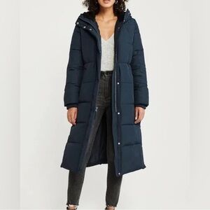 Abercrombie & Fitch BLACK Ultra Long Puffer down Jacket S EUC